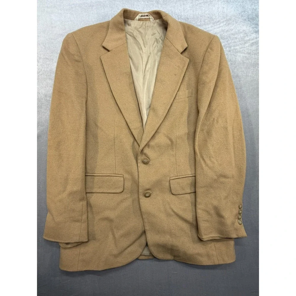 Andhurst‎ Tan Wool Suit Blazer Jacket Made in USA Size 42